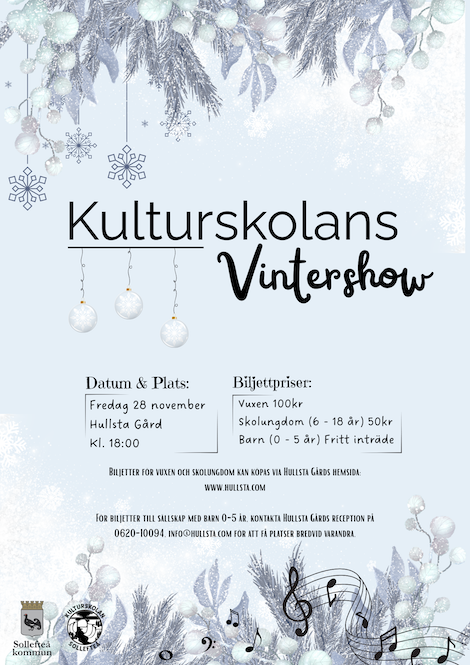 Kulturskolans Vintershow poster